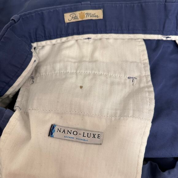 Peter Millar Men's Size 38 Blue 100% Cotton Chino Golf Shorts Casual Preppy - Picture 6 of 7
